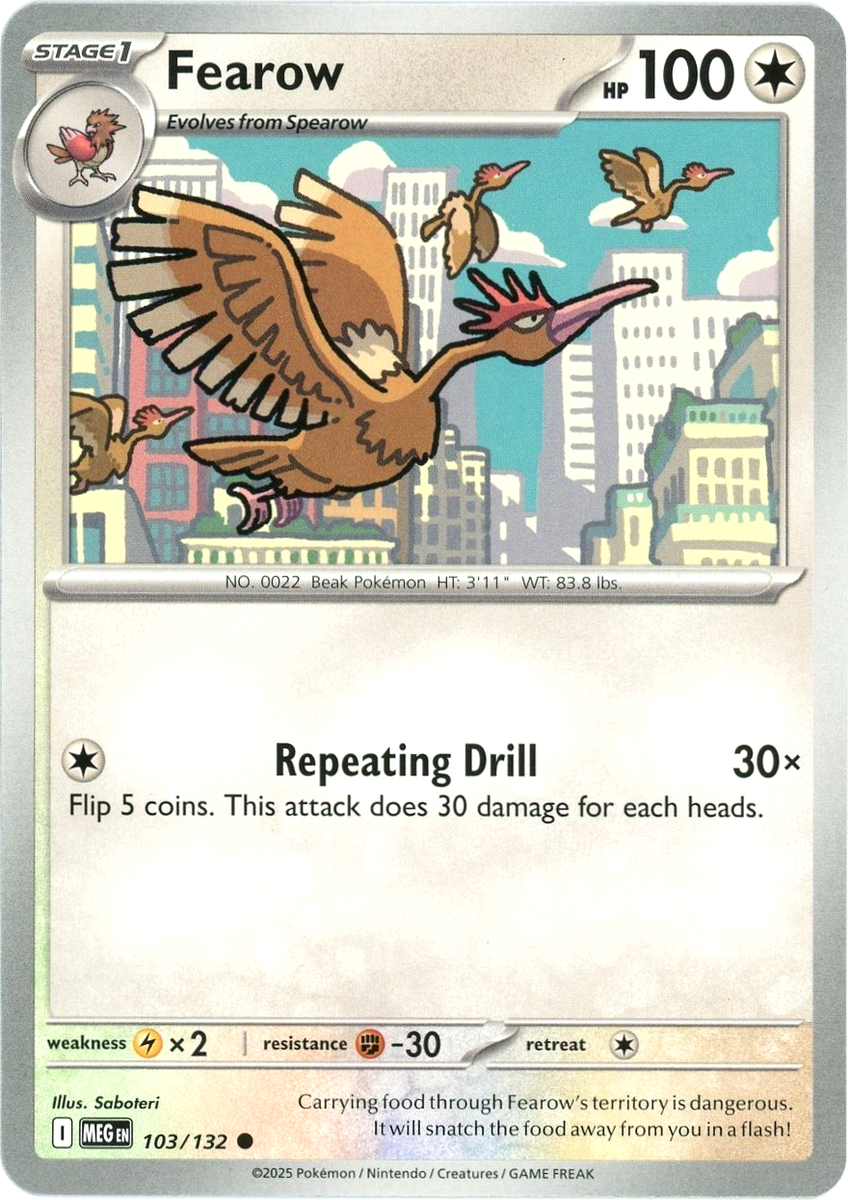 Pokemon - Fearow 103/132 - Common - Mega Evolution - New | eBay