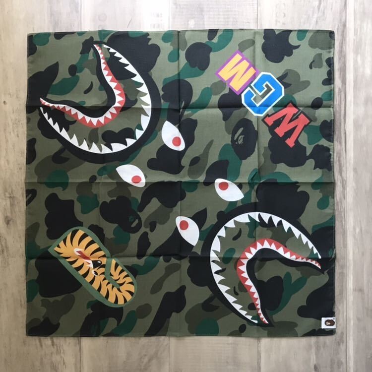 BAPE 1st camo green shark bandana WGM A Bathing Ape | eBay