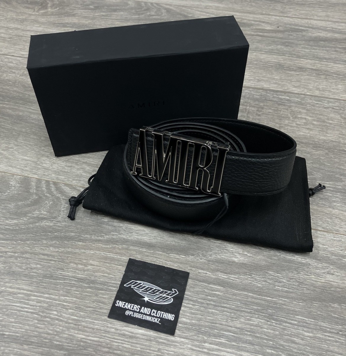 Amiri Core Logo Buckle ' Black/Black/Gold-Tone ' Belt | BRAND NEW