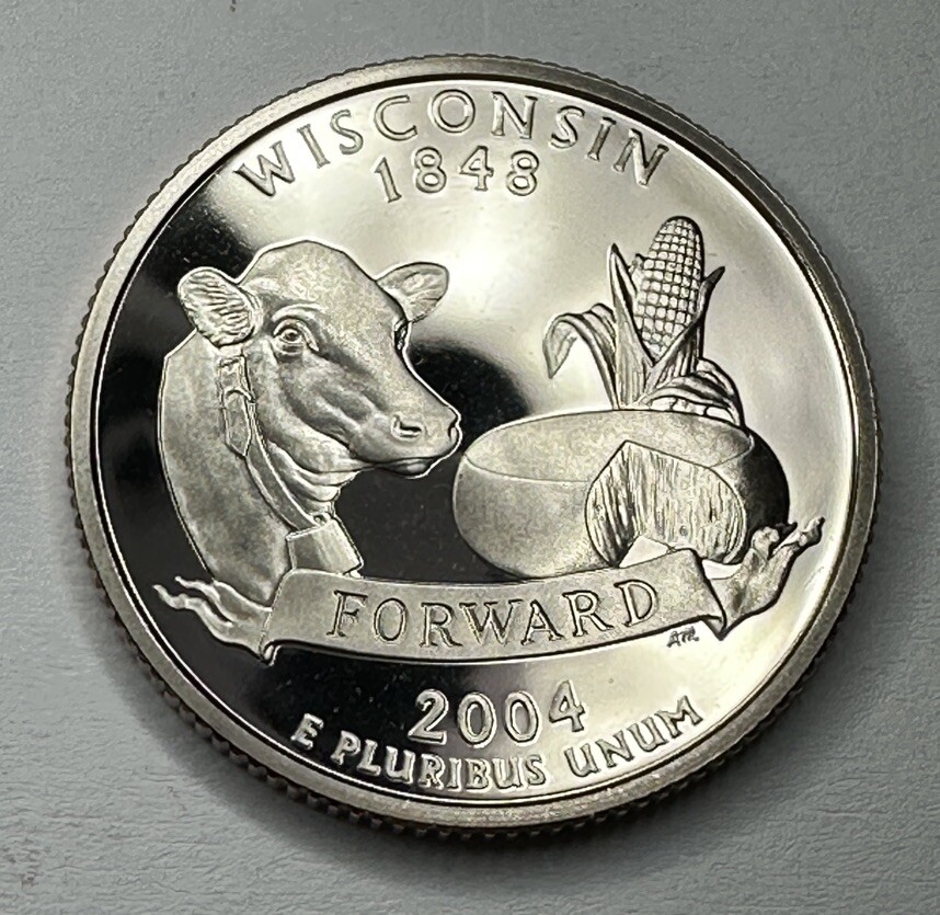 2004-S Wisconsin State Quarter PROOF 25cent Coin from US Mint