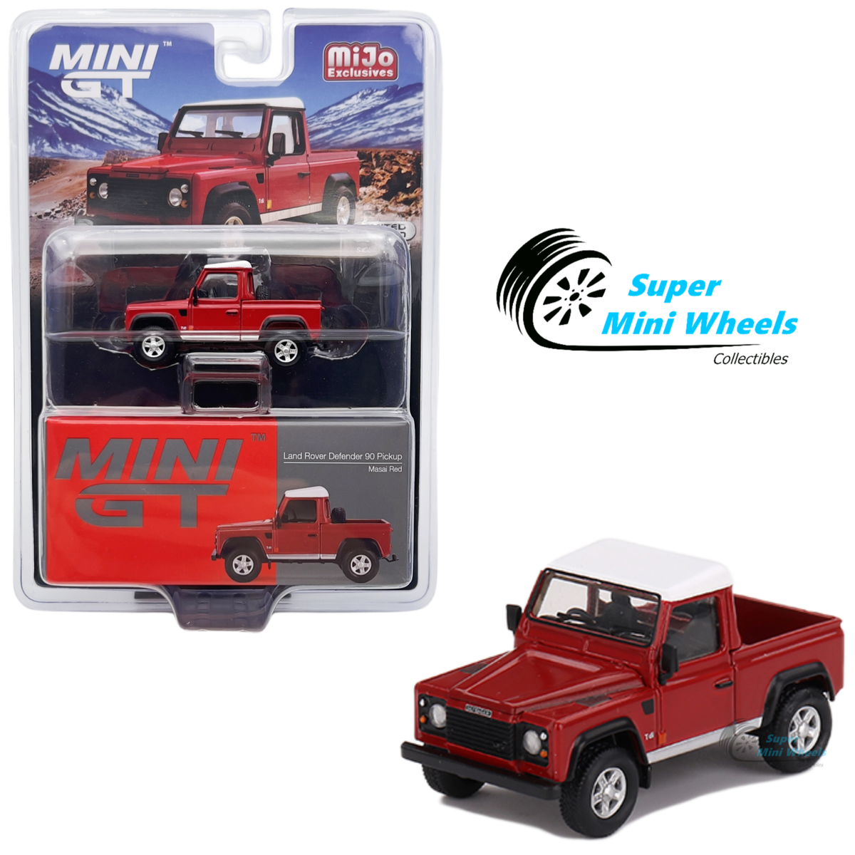 Mini GT 1:64 Land Rover Defender 90 Pickup – Masai Red #323 | eBay