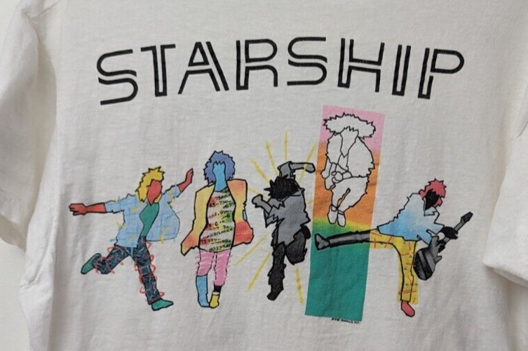 Vintage Starship Band T Shirt 1985 Single Stitch White 80's Soft