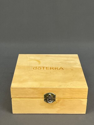 doTERRA Logo Engraved Wooden 25 Bottle Storage Travel Box +20 Oils