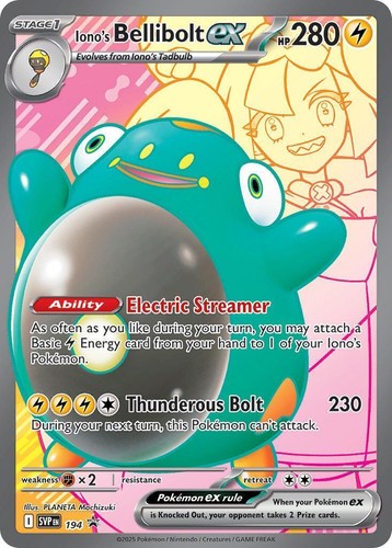 2025 PSA 10 Pokemon Iono's Bellibolt ex 194 Full Art Black Star