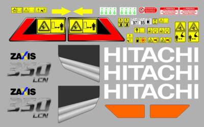 Hitachi ZX Zaxis 350-7 adhesive decals, Complete kit | eBay