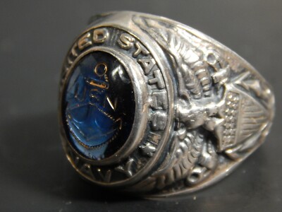 US Navy Ring Sterling Silver Vintage #11 M109114971 - アクセサリー