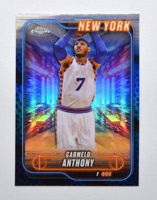 2024-25 Topps Chrome Blue Basketball Refractor #83 Carmelo Anthony