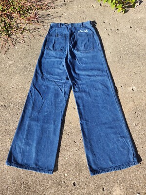 US Navy USN Sailor WWII Blue Denim Dungarees jean Button fly 1940s