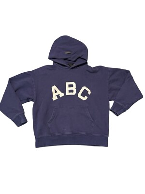 Fear of God Seventh Collection ABC Hoodie blue Made in USA Size
