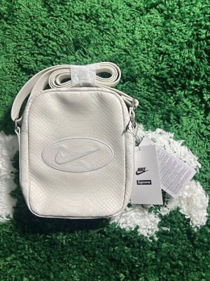 Supreme x Nike Leather Shoulder Bag Snakeskin White SS25 BRAND NEW