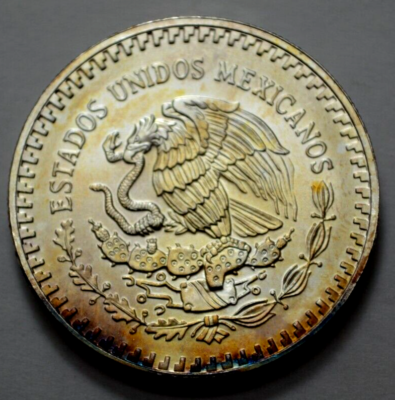 1992 1 Oz 999 SILVER MEXICO Libertad Pura Plata Natural Toning