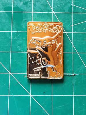 Vintage Pokemon 23k Gold Plated PIKACHU Card 1999 Nintendo Burger