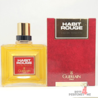 Vintage! Guerlain Habit Rouge Eau De Toilette 6.8Oz/ 200ml In Box