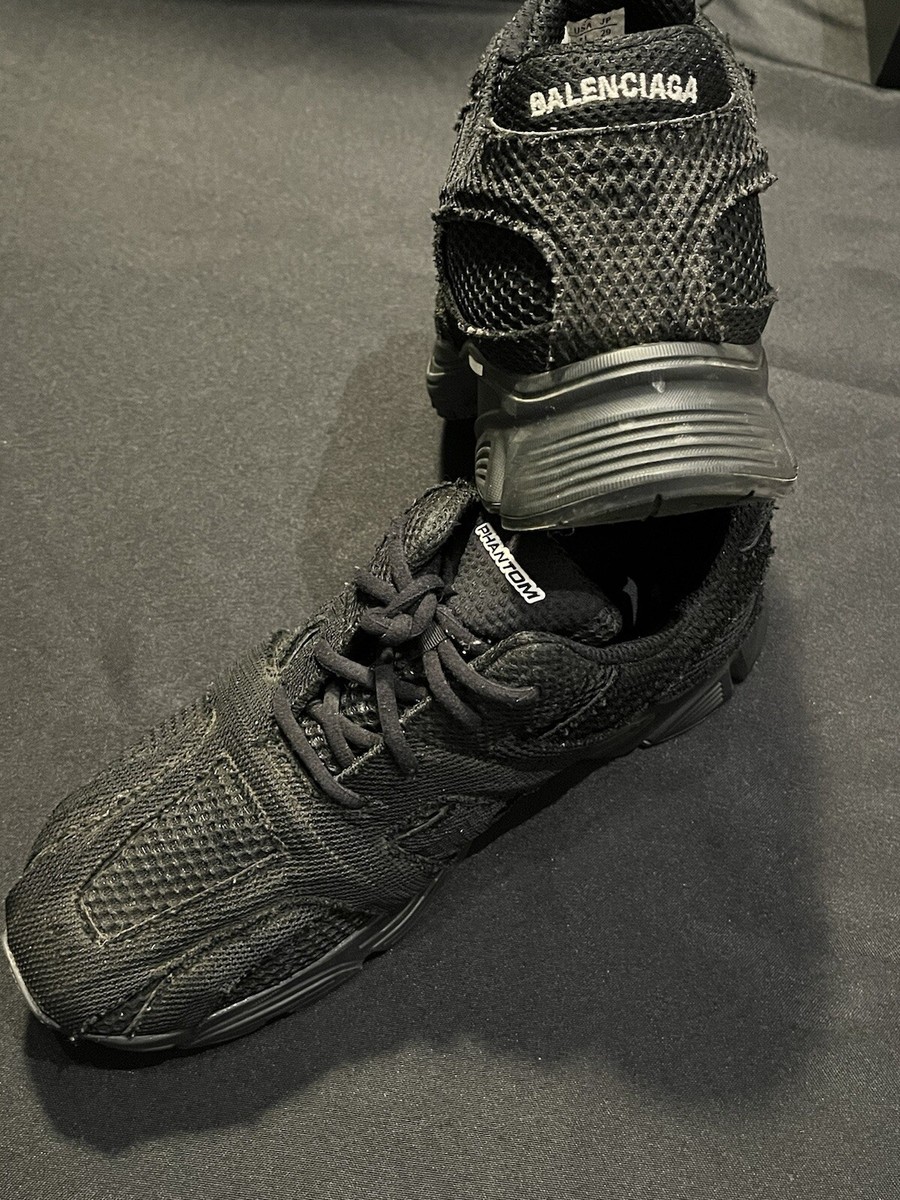 $850 BALENCIAGA PHANTOM 678869 BLACK SNEAKERS SHOES MENS SIZE 44