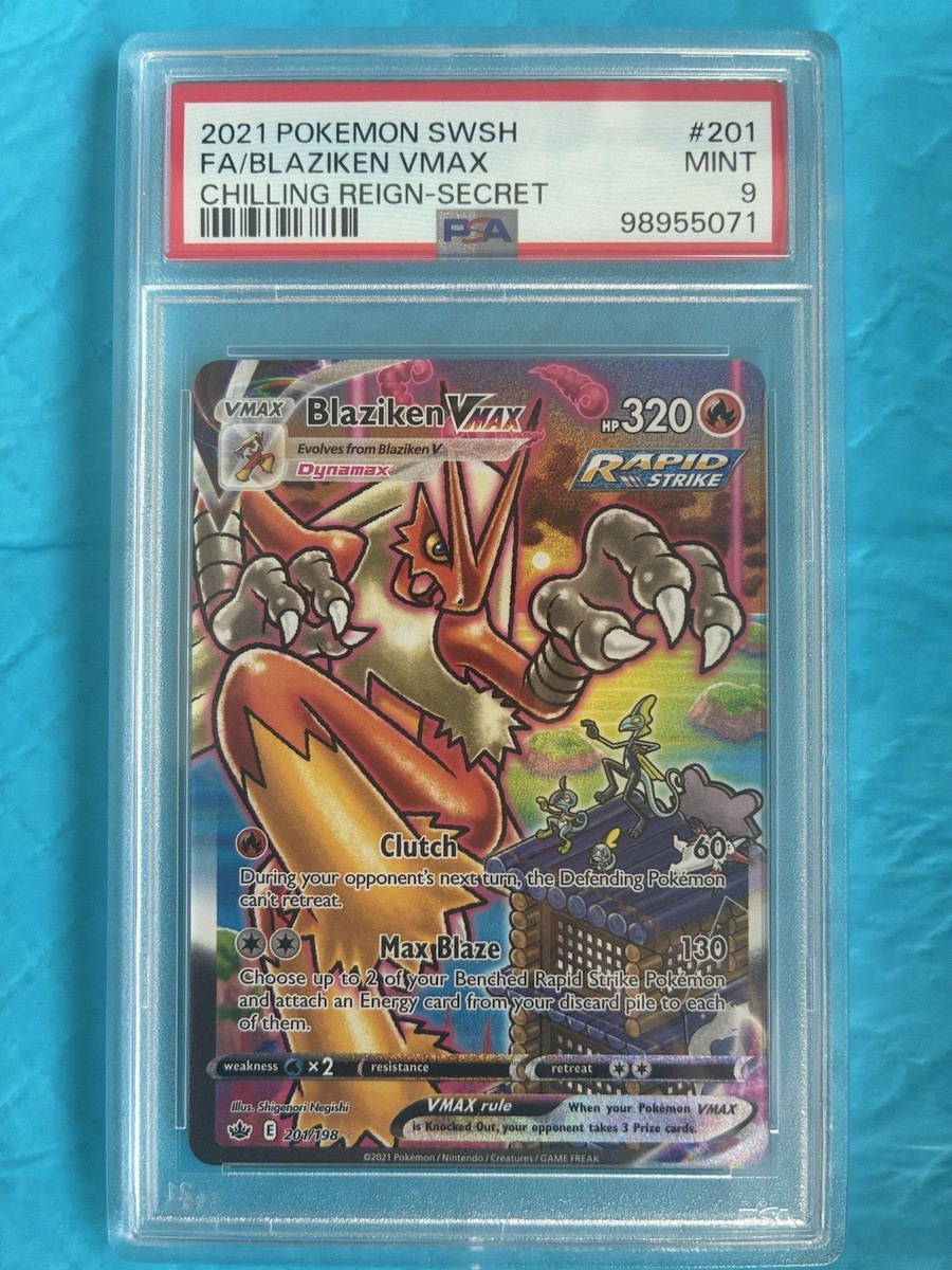 🧨 Blaziken Vmax 201/198 Alt Art PSA 9 - 2021 Pokemon SWSH
