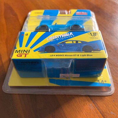 MINI GT 4 LB WORKS Nissan GT-R (R35) Light Blue Type 1, Rear Wing