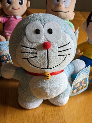 Vintage DORAEMON Plush Soft Toys COMPLETE SET of 5 Official Fujiko