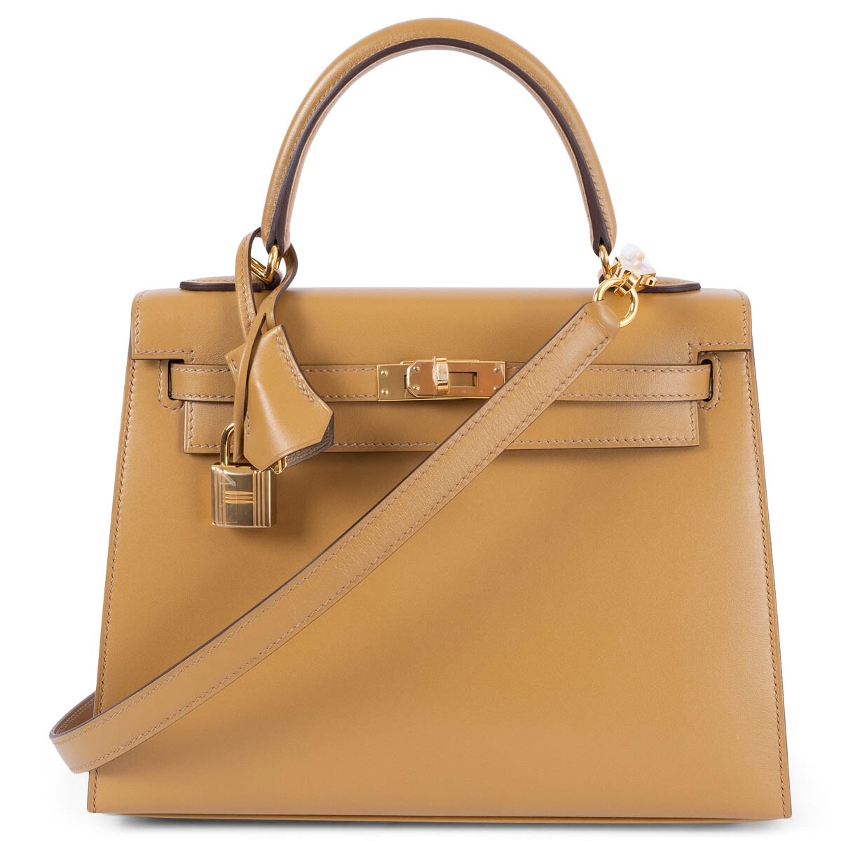 69155 auth HERMES Poussiere beige Tadelakt leather KELLY 25