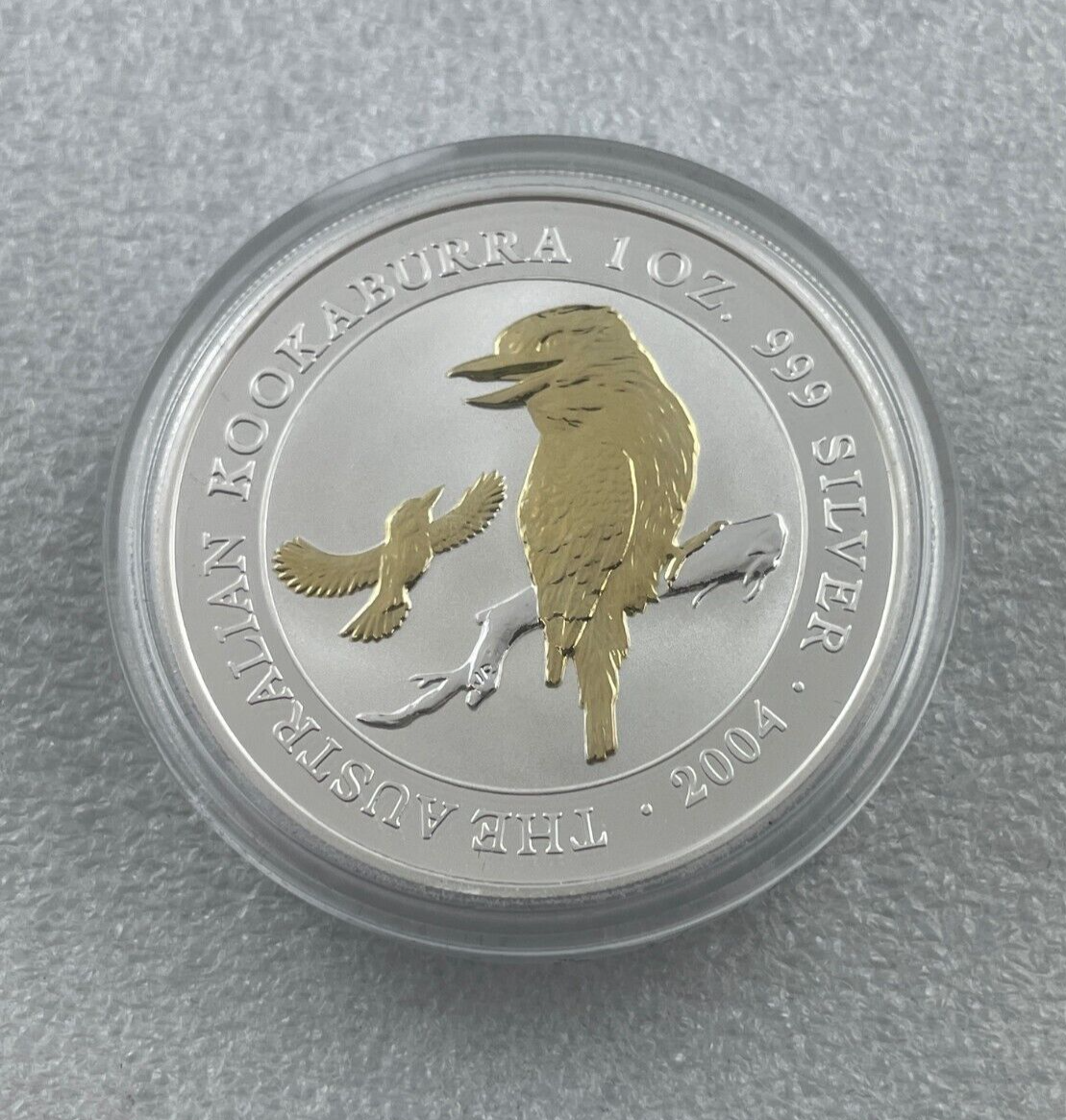 2004 Australian Kookaburra 1oz 999 Silver Coin Gilded Edition