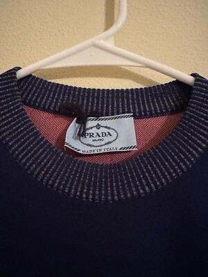 Prada Intarsia Gradient Knit Crop Top Shirt Technical Jersey Logo