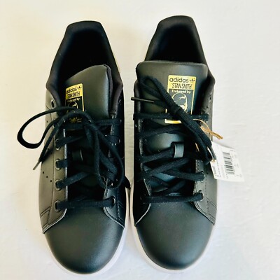 ADIDAS ORIGINALS STAN SMITH J BLACK AND GOLD SNEAKERS GY4254 US