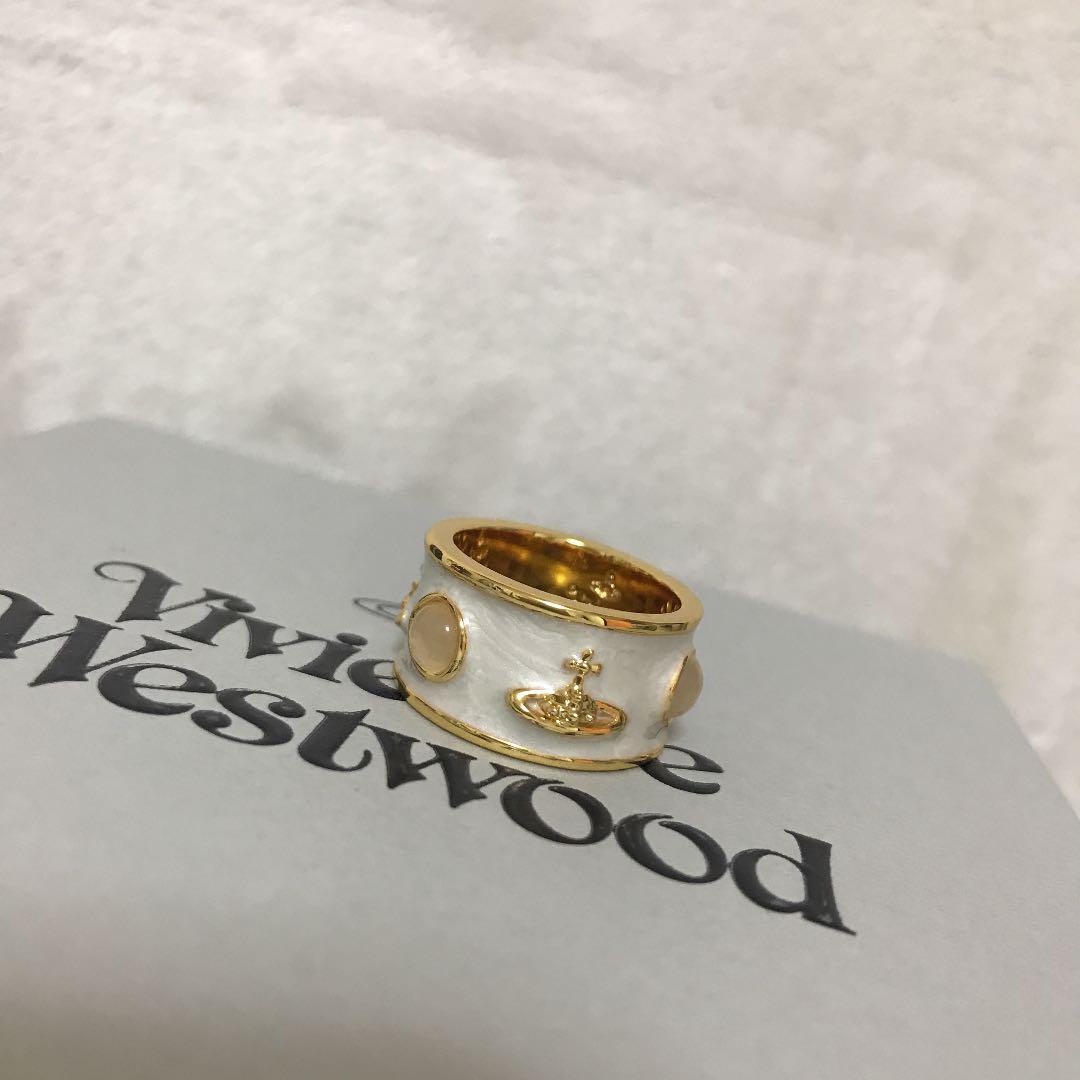 Vivienne Westwood Logo Ring Size 8 Gold x White NO BOX [E35016 | eBay