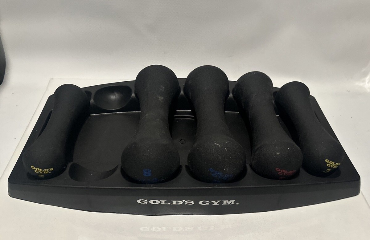 Gold's Gym WGGDBK12 Dumbbell Set with Storage Tray 5pc Hand