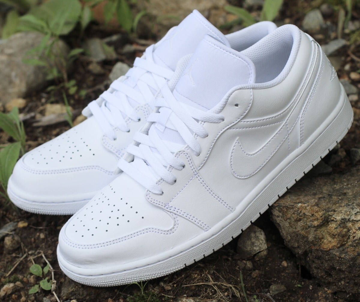 Nike Air Jordan 1 Low Triple White 553558-136 Mens New | eBay