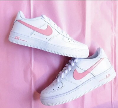 Custom “PINK” Nike Air Force 1 Triple White Pink | eBay