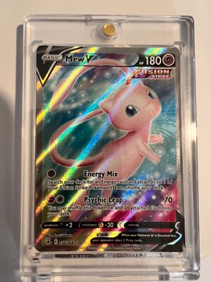 Mew V HP 180 Fusion Strike 250/264 Pokémon Card, Rare, Full Art