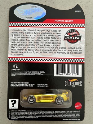 2021 Hot Wheels Red Line Club HONDA S2000 RLC Ryu Asada JDM | eBay