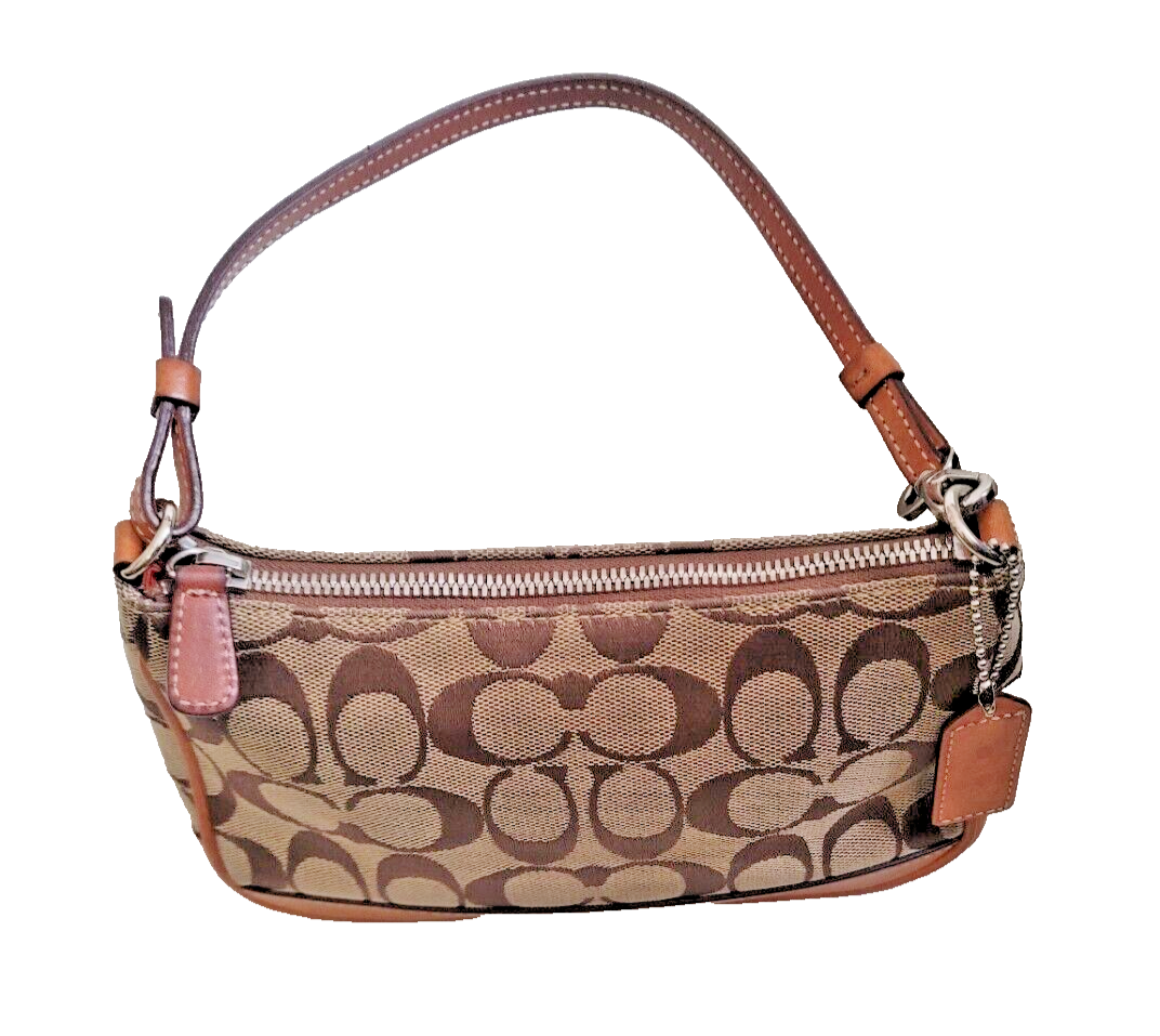 Coach Signature Leather Jacquard/Canvas Demi Khaki and Brown