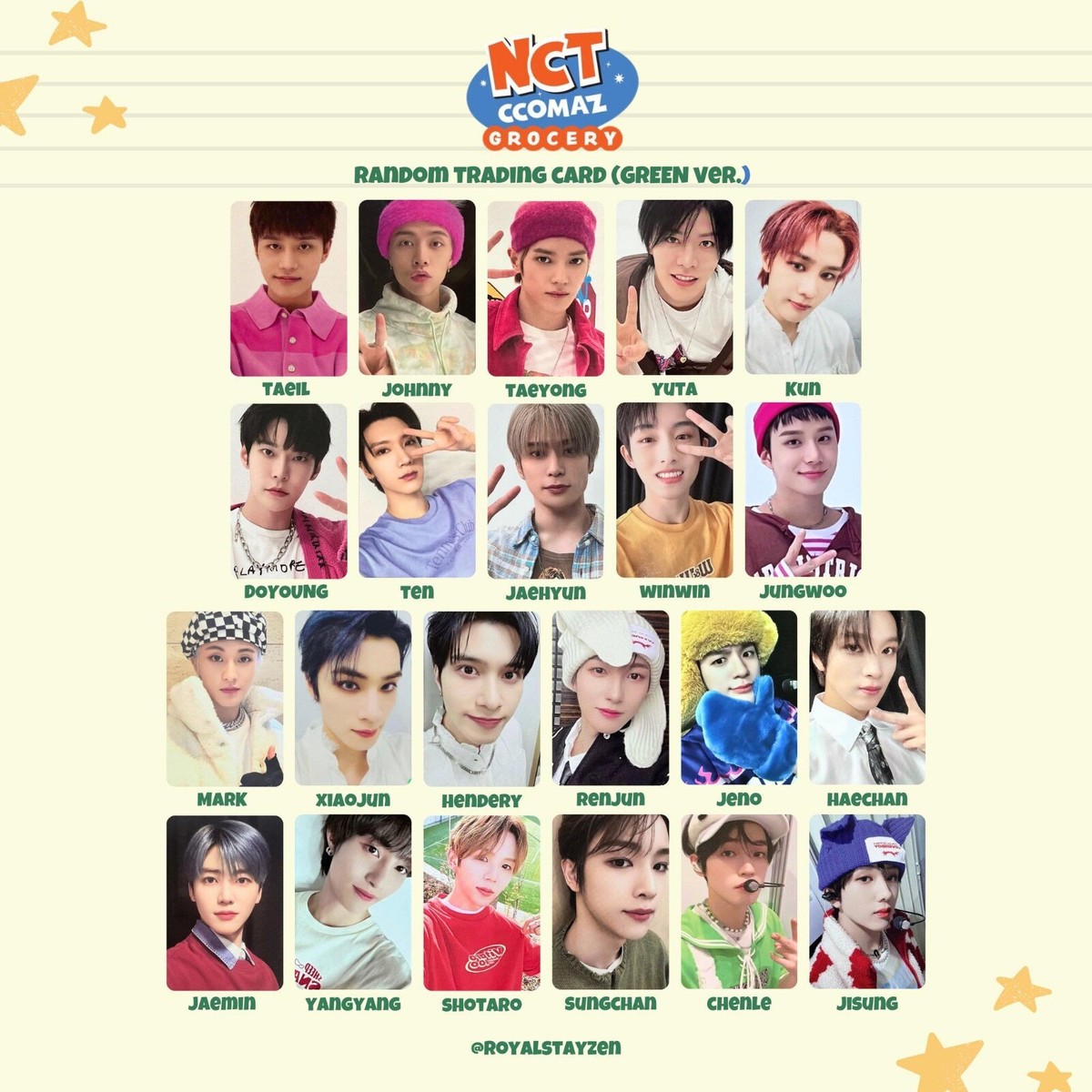 NCT CCOMAZ GROCERY STORE OFFICIAL MD RANDOM TRADING CARD ORANGE