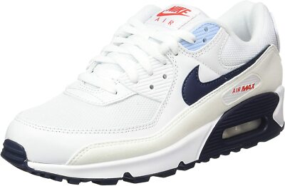 Original Men's Women's Nike Air Max 90 White Navy Red Trainers