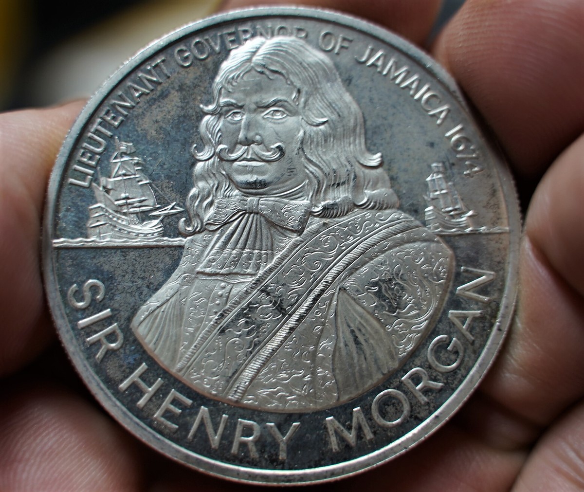 1974 Jamaica $10 Sir Henry Morgan .925 sterling silver 44.5 grams