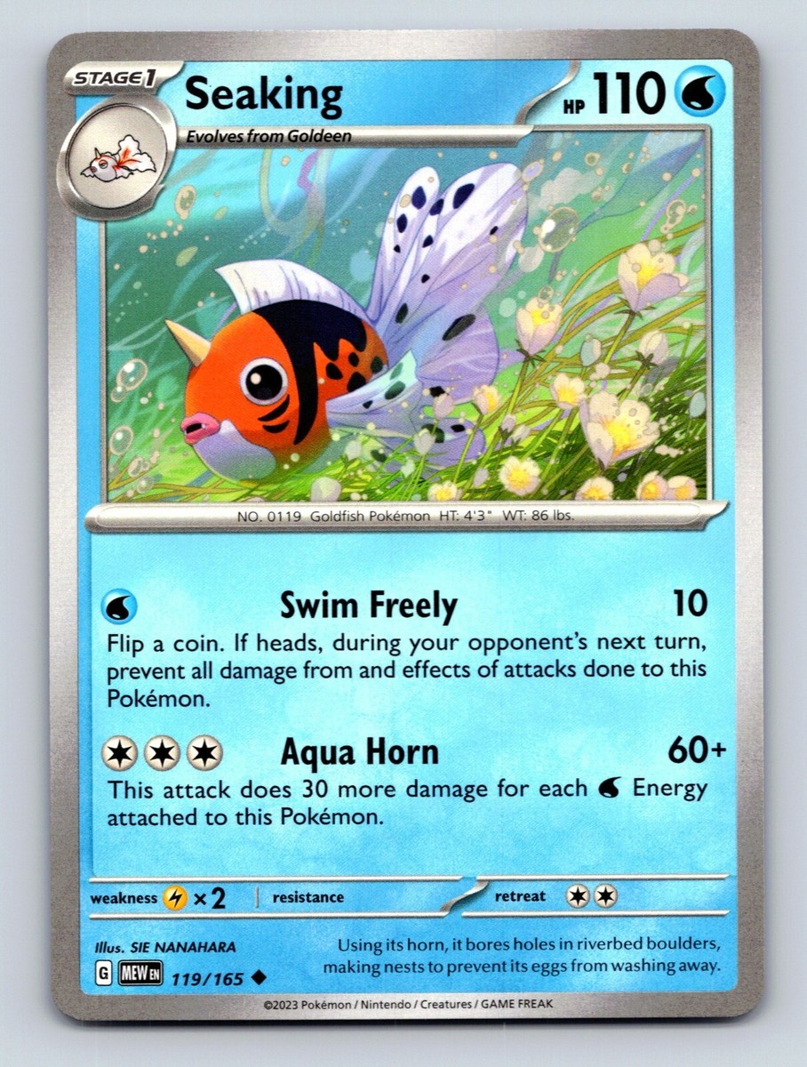 Seaking HP 110 Swim Freely Aqua Horn Rarity Blue Seaking Pokémon