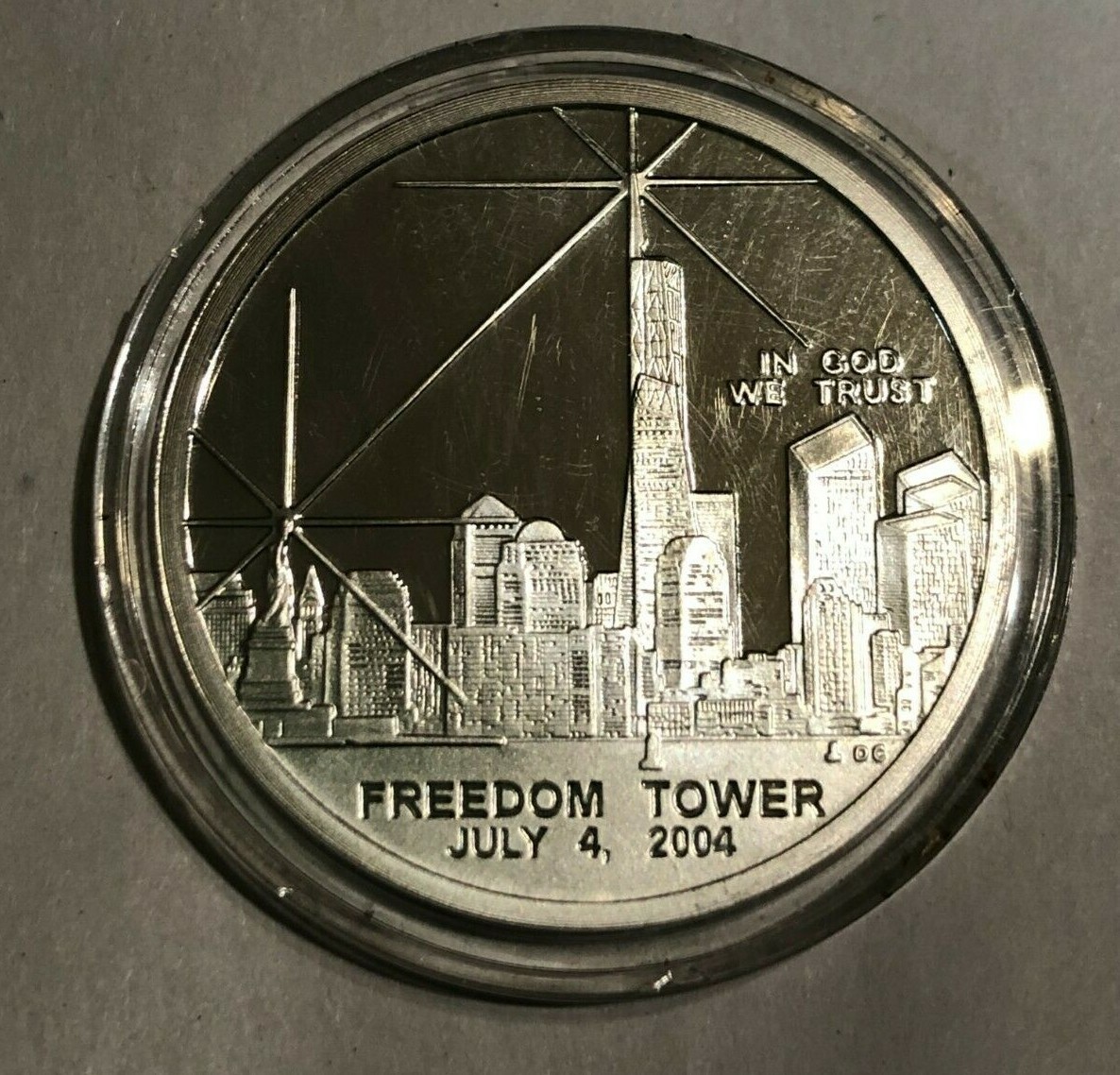 2004 Freedom Tower World Trade Center Recovery Silver 1oz Token