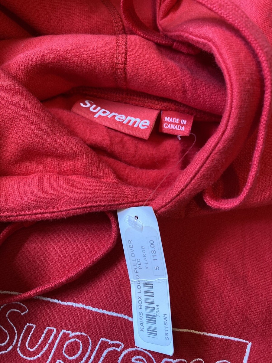 Supreme kaws Box Logo Hoodie XL Red New With Tags 2011 | eBay