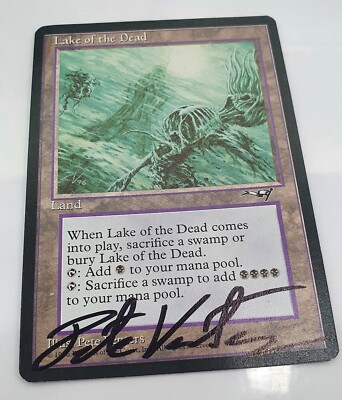 MTG SIGNED Lake of the Dead - Alliances Magic the Gathering Card