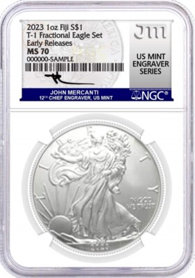 2023 Fiji 1 oz Type 1 Silver Eagle NGC MS70 Early Releases