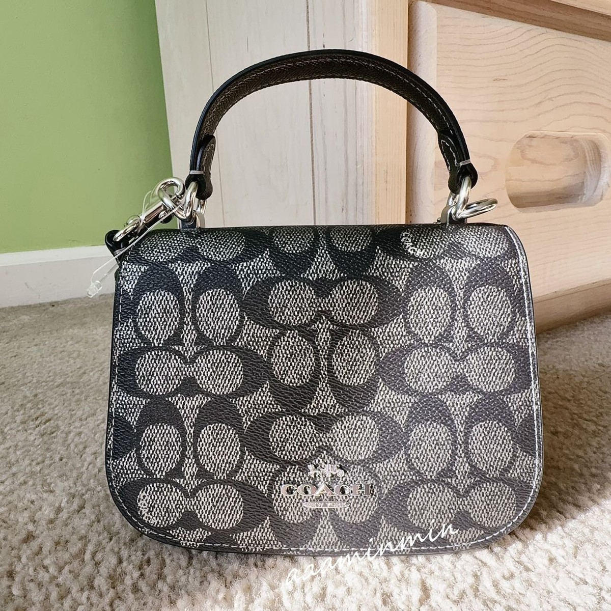 NWT COACH outlet Black Friday Lysa Top Handle Bag Signature Canvas