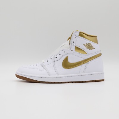 FD2596-107 Nike Air Jordan 1 Retro High OG White and Gold (Women's