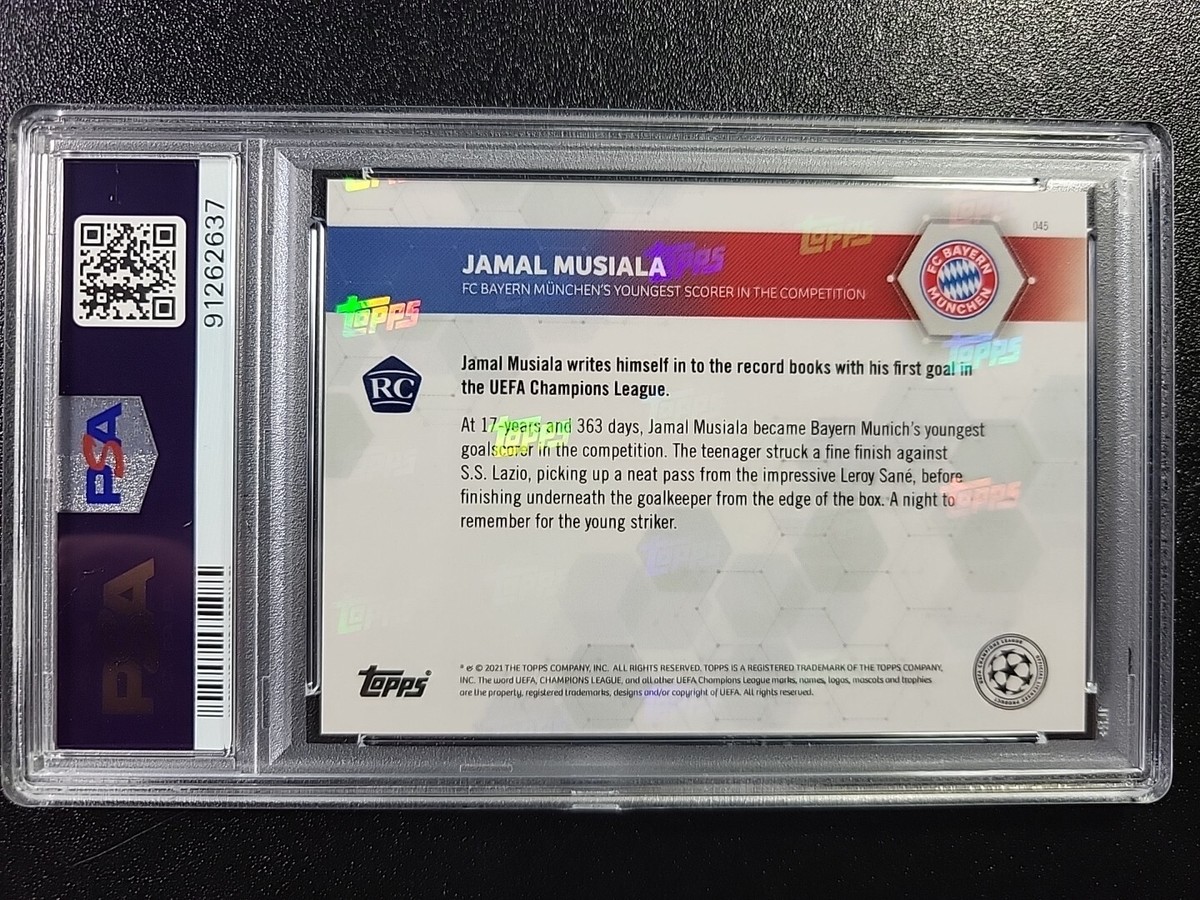 PSA 10 Jamal Musiala RC 2020 2021 UCL Topps Now Card #45 UEFA