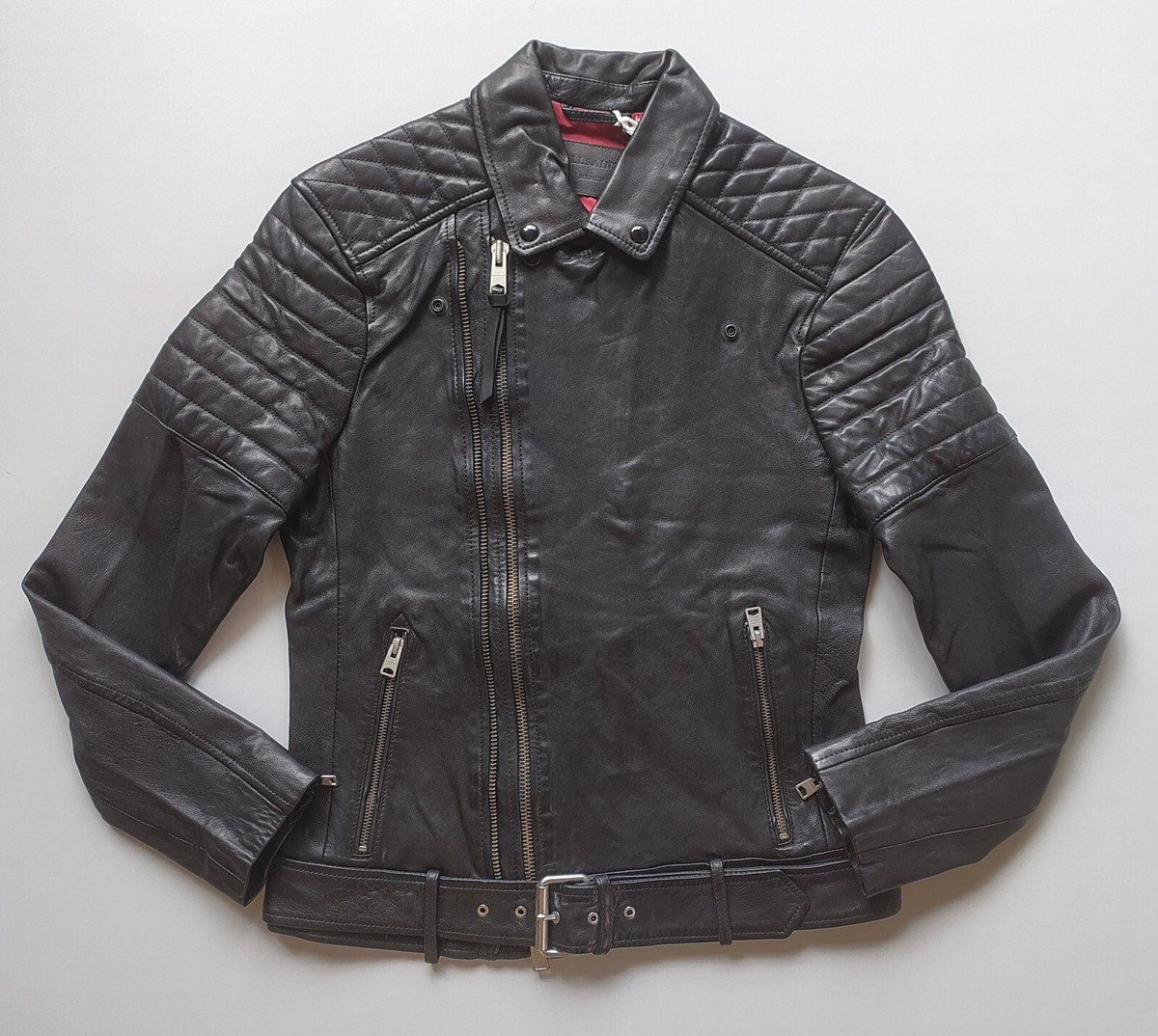 ALLSAINTS Bolt Leather Biker Jacket Free WORLDWIDE SHIPPING FTP