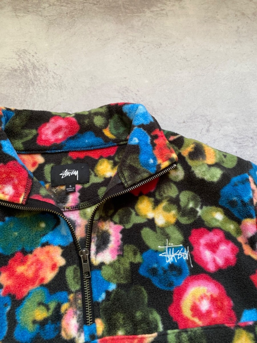Stussy Floral Multicolor 1/4 Zip Pullover Size S | eBay