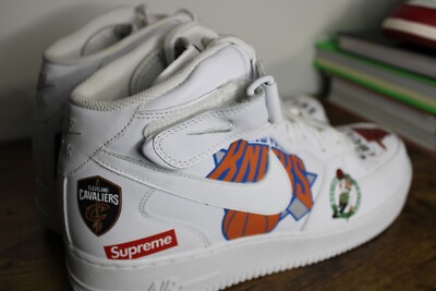 Size 13 - Nike Supreme x NBA x Air Force 1 07 Mid White | eBay
