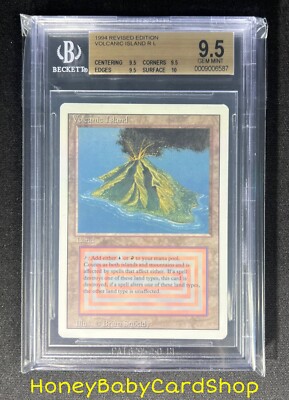 MTG 3rd Edition Revised 1994 Volcanic Island BGS 9.5Q+ (TRUE QUAD