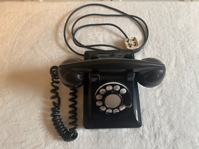 Bell System Western Electric black rotary phone F-1 Model 302