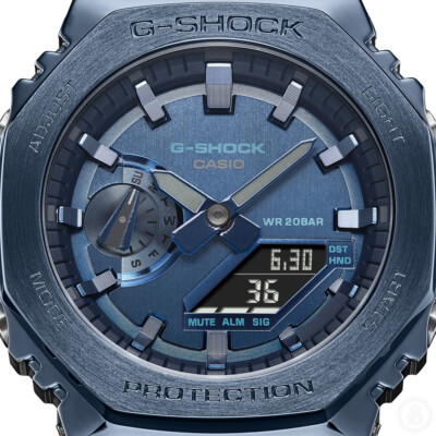 Casio G-Shock GM-2100 Metal Clad Watch Blue Navy CasiOak GShock GM