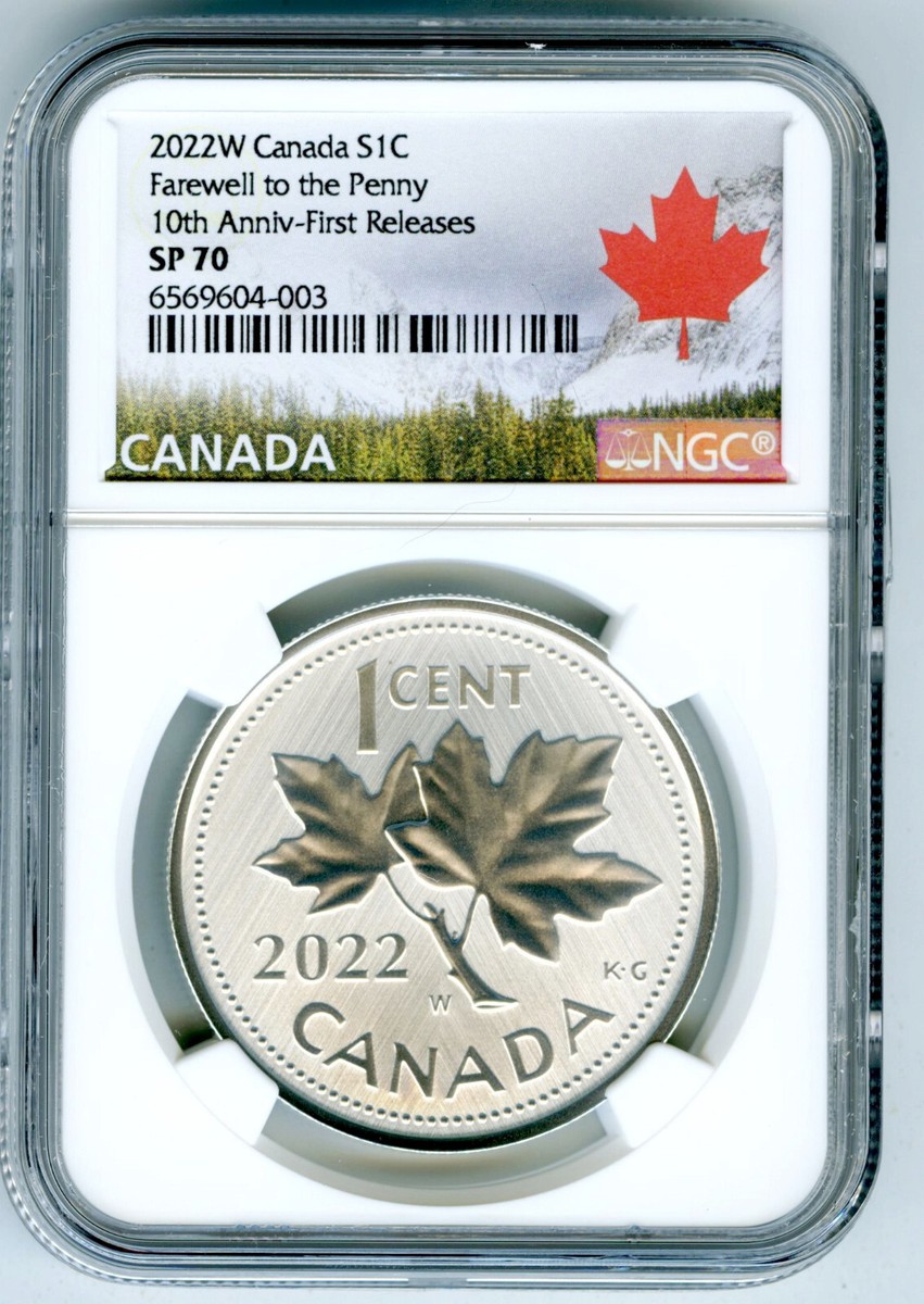 2022 W 1C CANADA 1 OZ SILVER NGC SP70 FAREWELL TO THE PENNY MAPLE